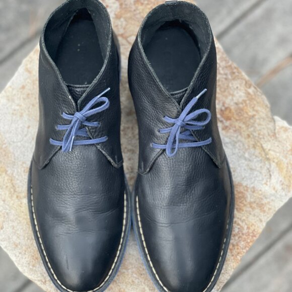 COLE HAAN 11.5M Mens Chukka Boot Tumbled Black Leather main image 5